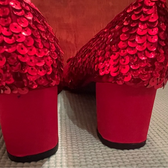 Halloween red Funtasma sequence red shoes size 8 Dorothy - Picture 5 of 10